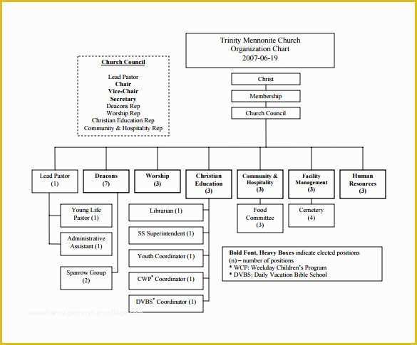 Hierarchy Chart Template Free Of Church organizational Chart 14 Download Free Documents
