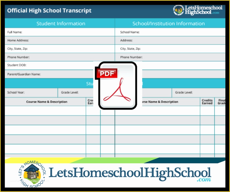 High School Transcript Template Free Of Download High School Transcript Template