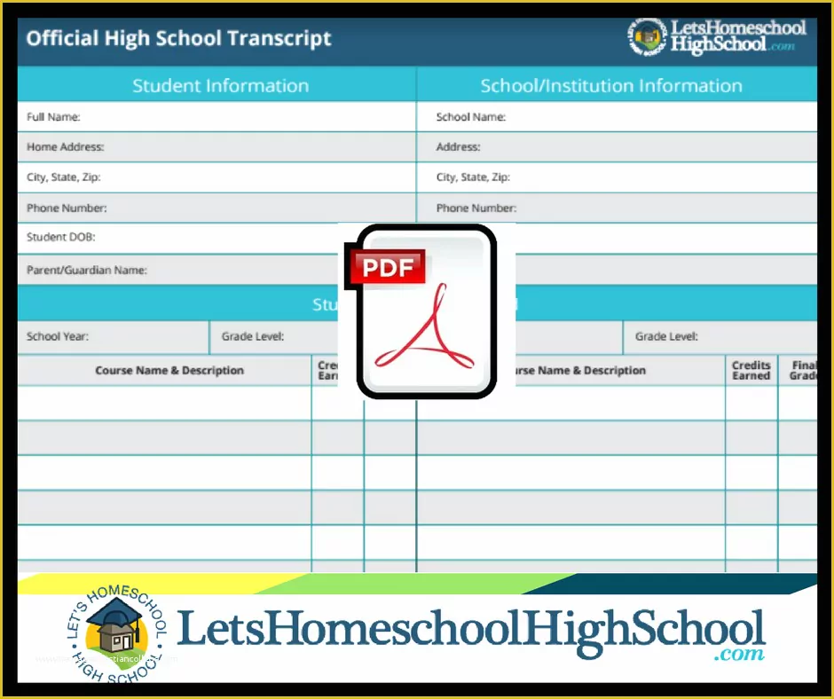 High School Transcript Template Free Of Download High School Transcript Template