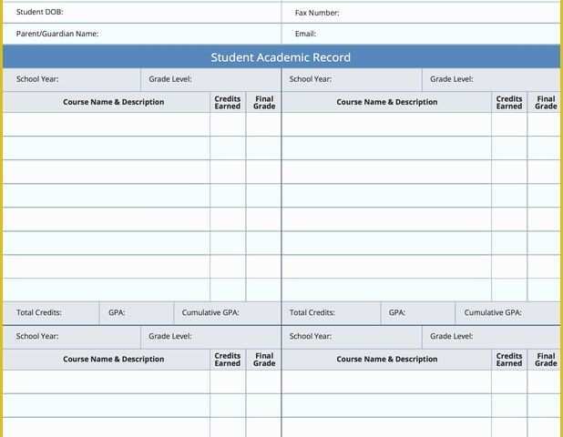 High School Transcript Template Free Of Transcript King S Harvest Homeschool Collective