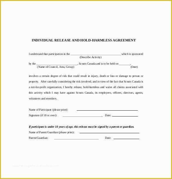 Hold Harmless Agreement Template Free Download Of 11 Hold Harmless Agreement Templates– Free Sample