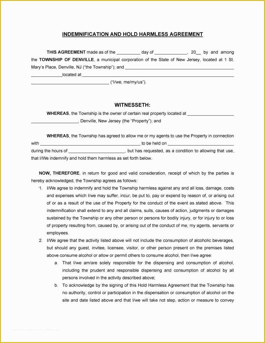 Hold Harmless Agreement Template Free Download Of 41 Free Hold Harmless Agreement Templates Free Free