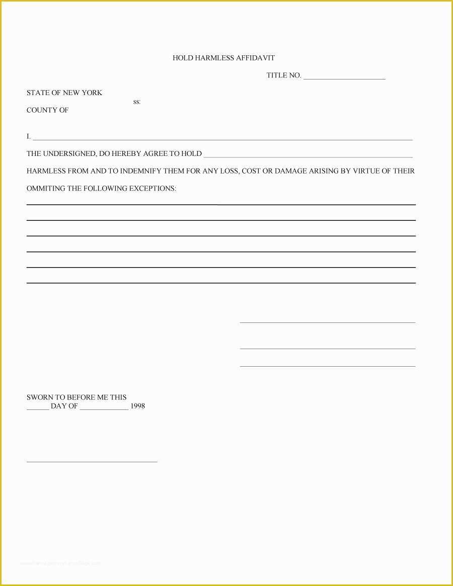 Hold Harmless Agreement Template Free Download Of 41 Free Hold Harmless Agreement Templates Free Free