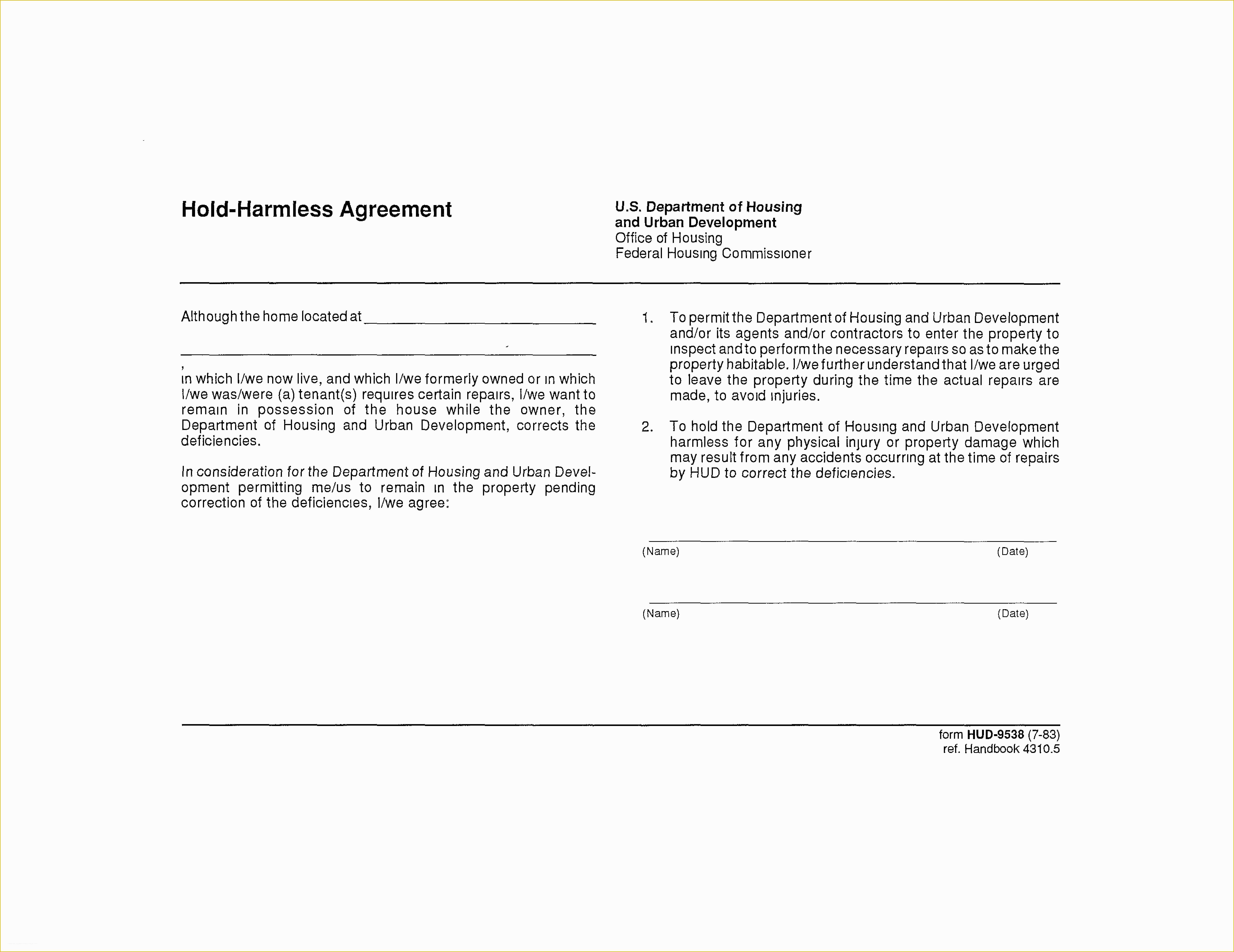 Hold Harmless Agreement Template Free Download Of 41 Free Hold Harmless Agreement Templates Free Free