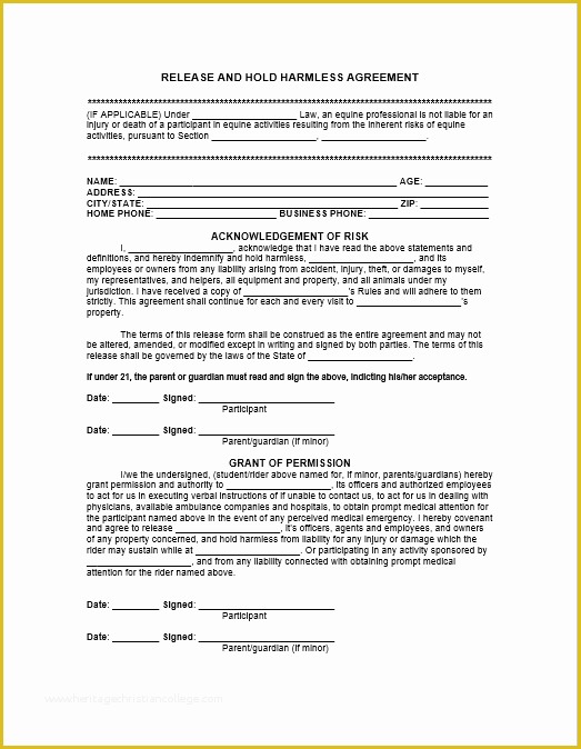 Hold Harmless Agreement Template Free Download Of 43 Free Hold Harmless Agreement Templates Ms Word and Pdfs