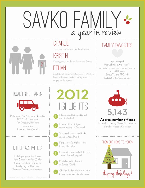 Holiday Family Newsletter Templates Free Of Crafting Play Year In Review Infographic