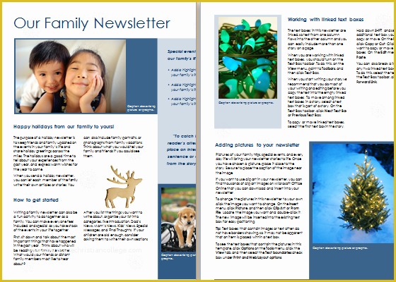 Holiday Family Newsletter Templates Free Of Family Christmas Newsletter Template at Word Documents