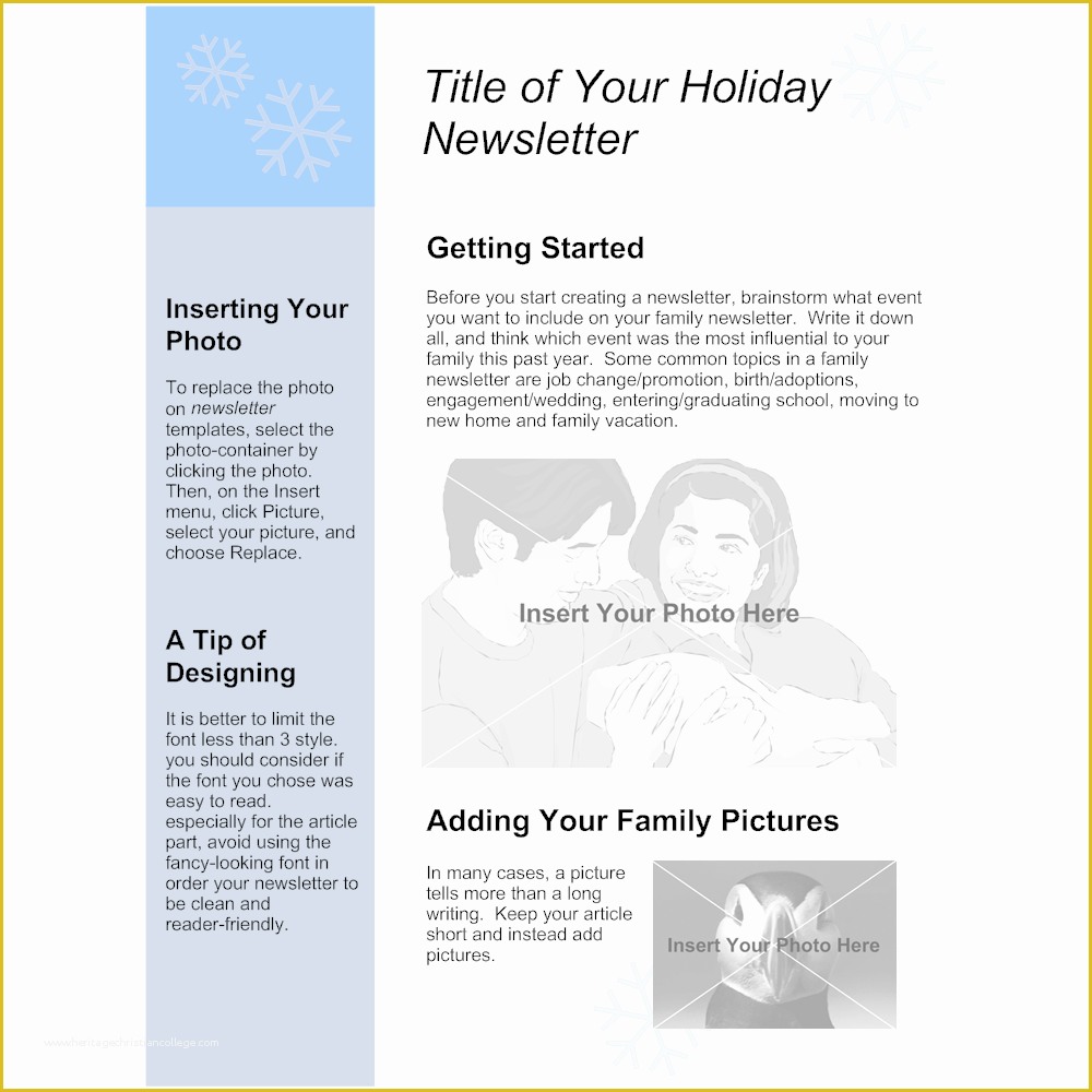 Holiday Family Newsletter Templates Free Of Family Holiday Newsletter Template