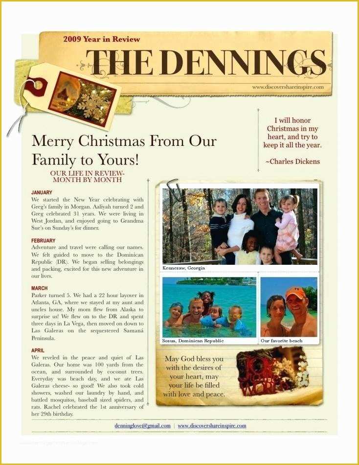 Holiday Family Newsletter Templates Free Of Holiday Newsletter Template Newsletter Template Christmas
