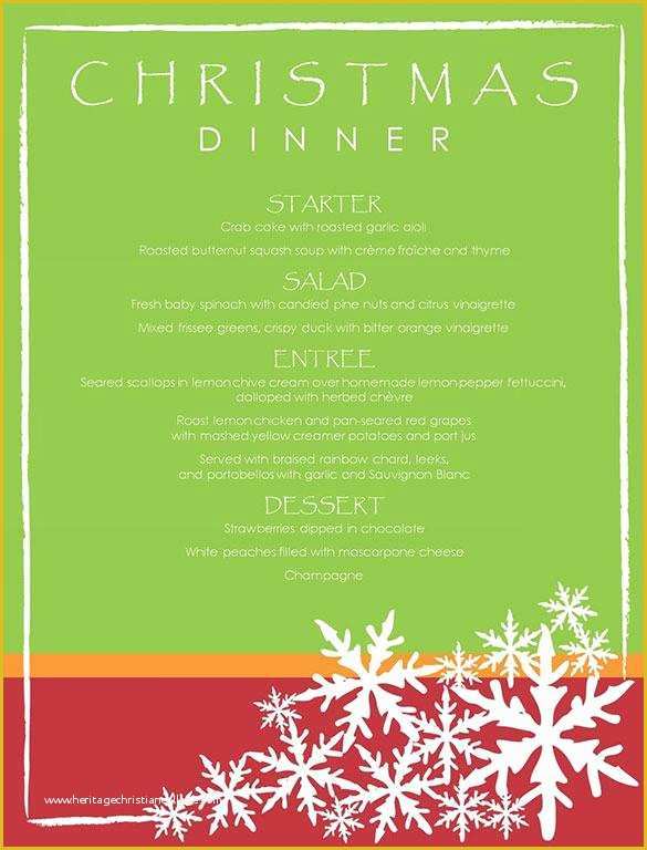 Holiday Menu Template Free Download Of 13 Christmas Menu Templates Free Download