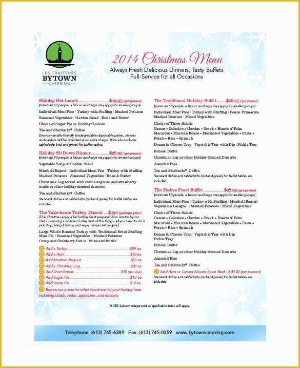 Holiday Menu Template Free Download Of 19 Holiday Menu Templates Ai Psd Google Docs Apple