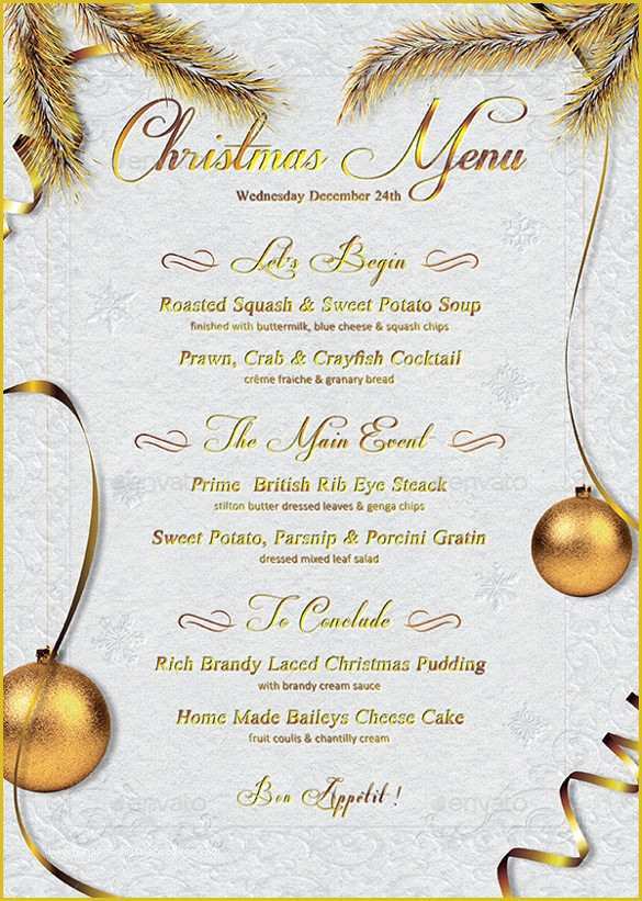 Holiday Menu Template Free Download Of 39 Sample Christmas Menu Templates Word Pad Ai