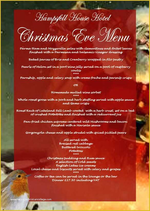 Holiday Menu Template Free Download Of 39 Sample Christmas Menu Templates Word Pad Ai