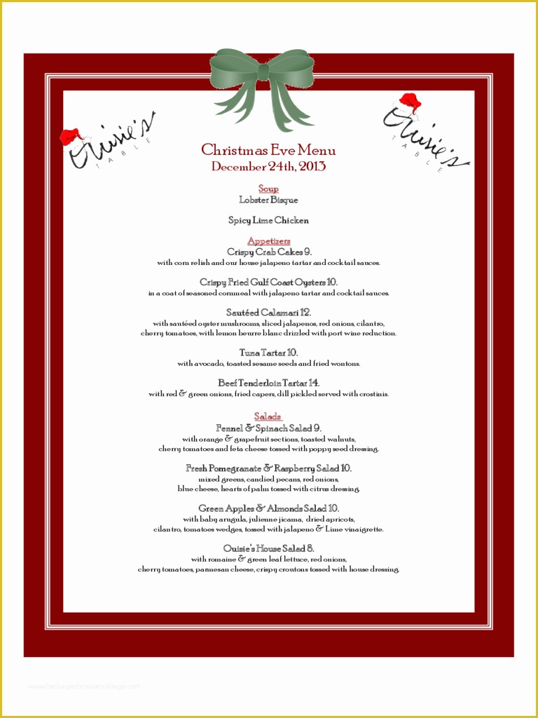 Holiday Menu Template Free Download Of Christmas Menu Template 17 Free Templates In Pdf Word