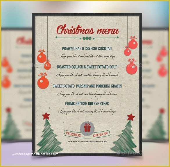 Holiday Menu Template Free Download Of Christmas Menu Template – 30 Free Psd Eps Ai