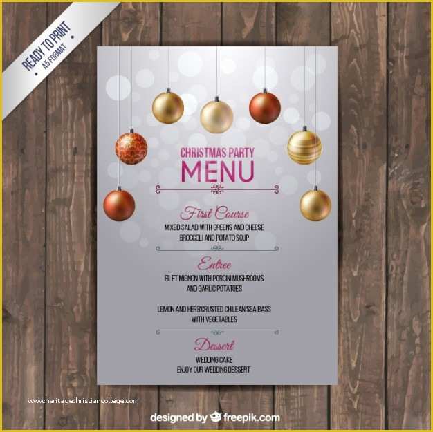 Holiday Menu Template Free Download Of Christmas Menu Template Vector