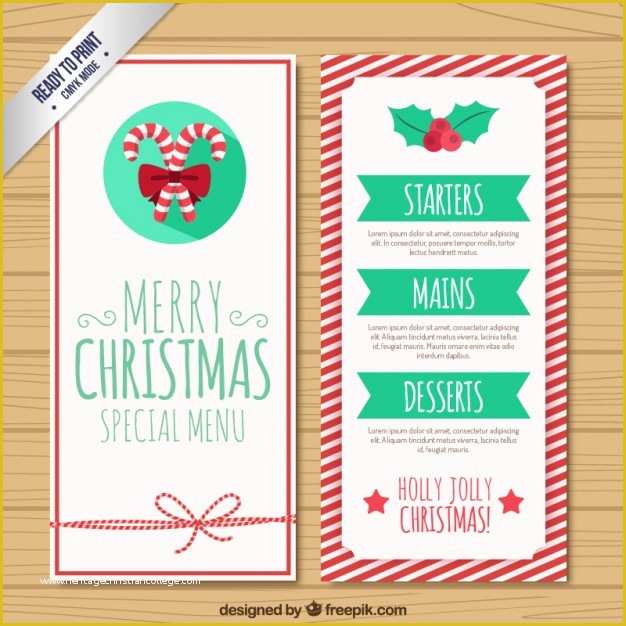 Holiday Menu Template Free Download Of Christmas Menu Template Vector