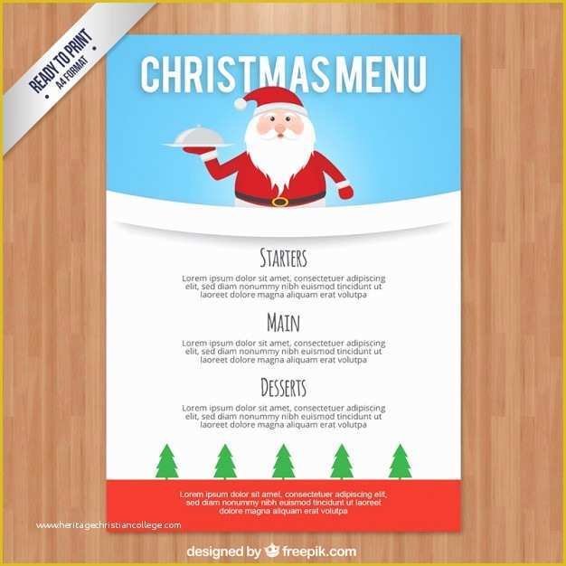 Holiday Menu Template Free Download Of Christmas Menu Template with Santa Claus Vector