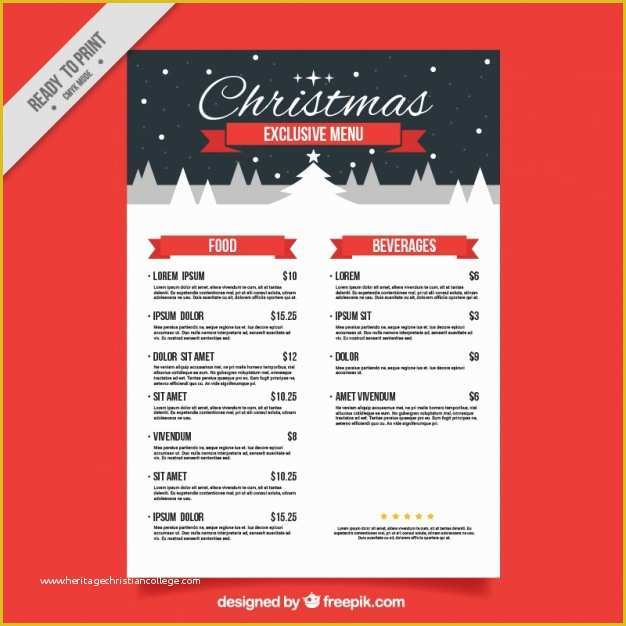Holiday Menu Template Free Download Of Exclusive Christmas Menu Template Vector