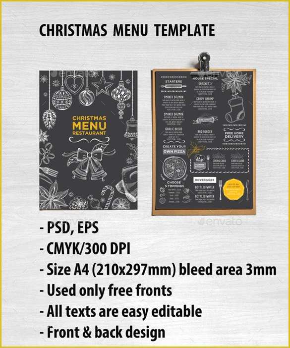 Holiday Menu Template Free Download Of Holiday Menu Template – 25 Free Pdf Eps Psd format