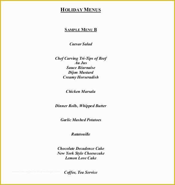 Holiday Menu Template Free Download Of Holiday Menu Template – 25 Free Pdf Eps Psd format