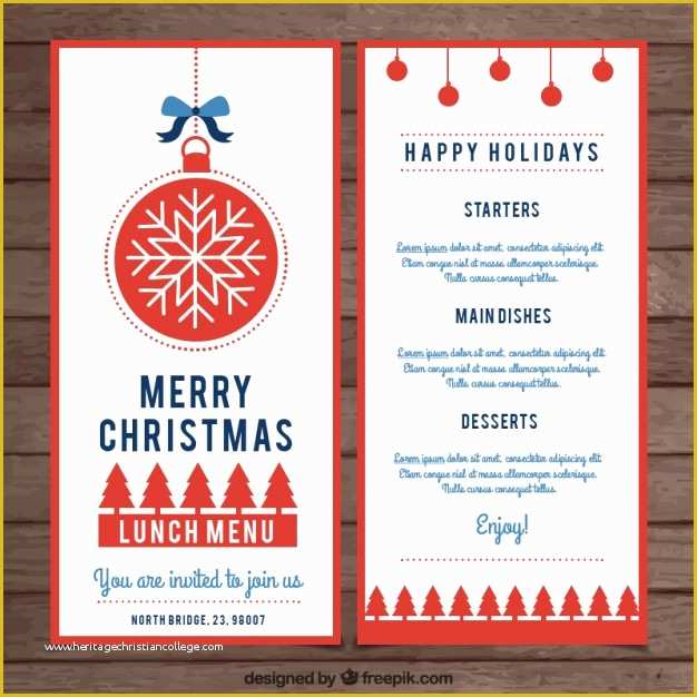 Holiday Menu Template Free Download Of Nice Christmas Menu Template Vector