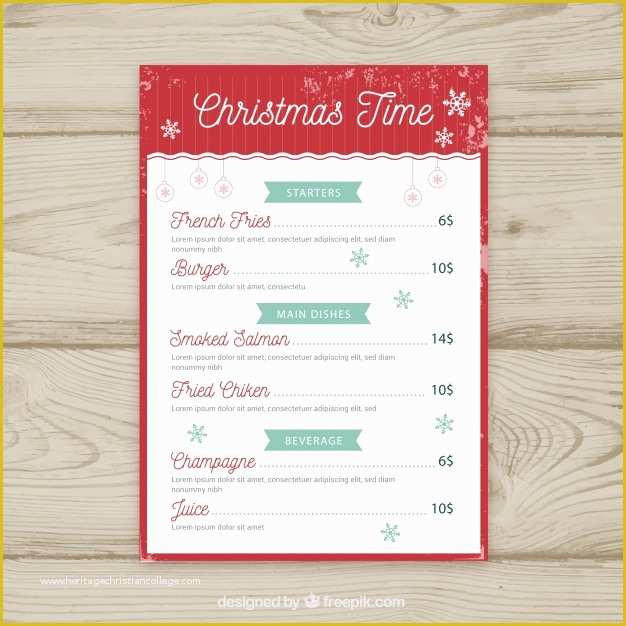 Holiday Menu Template Free Download Of Vintage Christmas Menu Template Vector