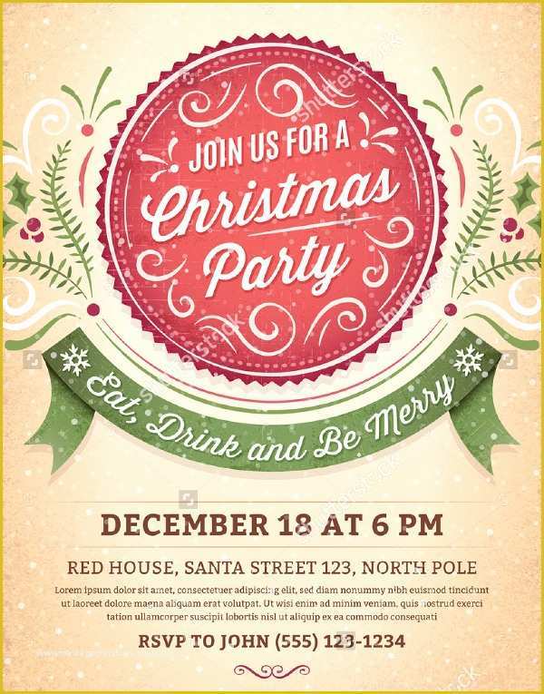 Holiday Party Flyer Template Free Of 21 Christmas Party Invitation Templates Free Psd Vector Ai