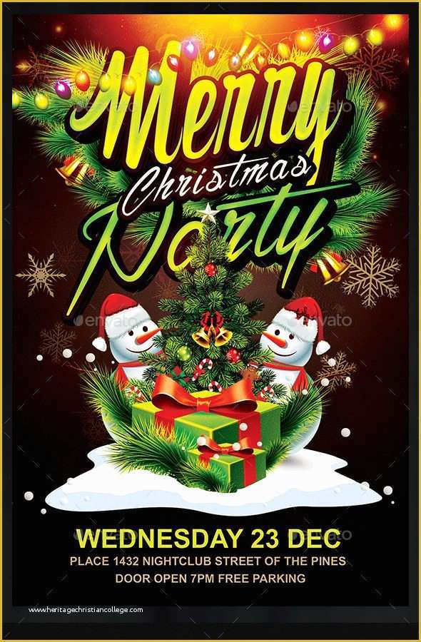 Holiday Party Flyer Template Free Of 30 Free Christmas Party Flyers and New Year Party Flyer