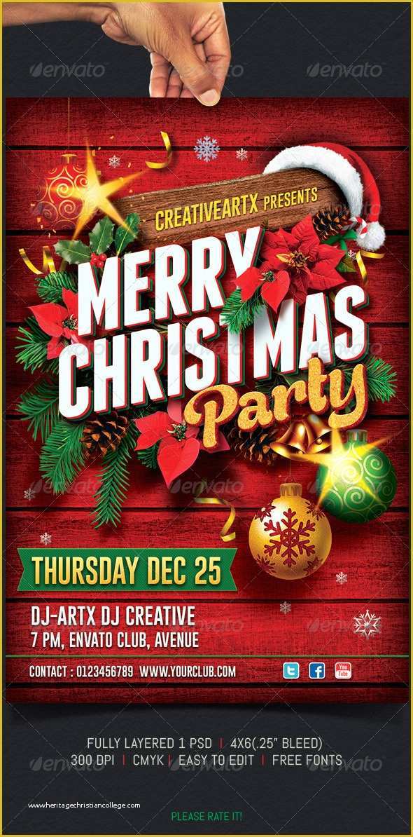 Holiday Party Flyer Template Free Of Christmas Party Flyer by Creativeartx