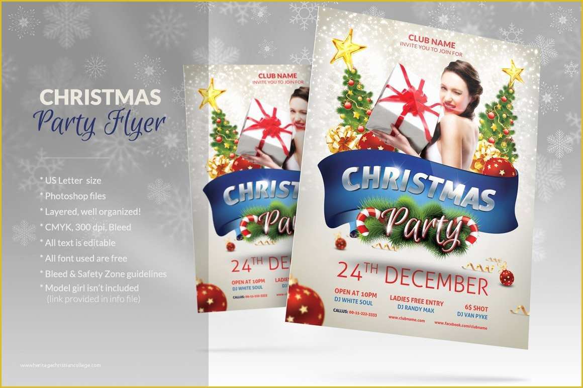 Holiday Party Flyer Template Free Of Christmas Party Flyer Flyer Templates Creative Market