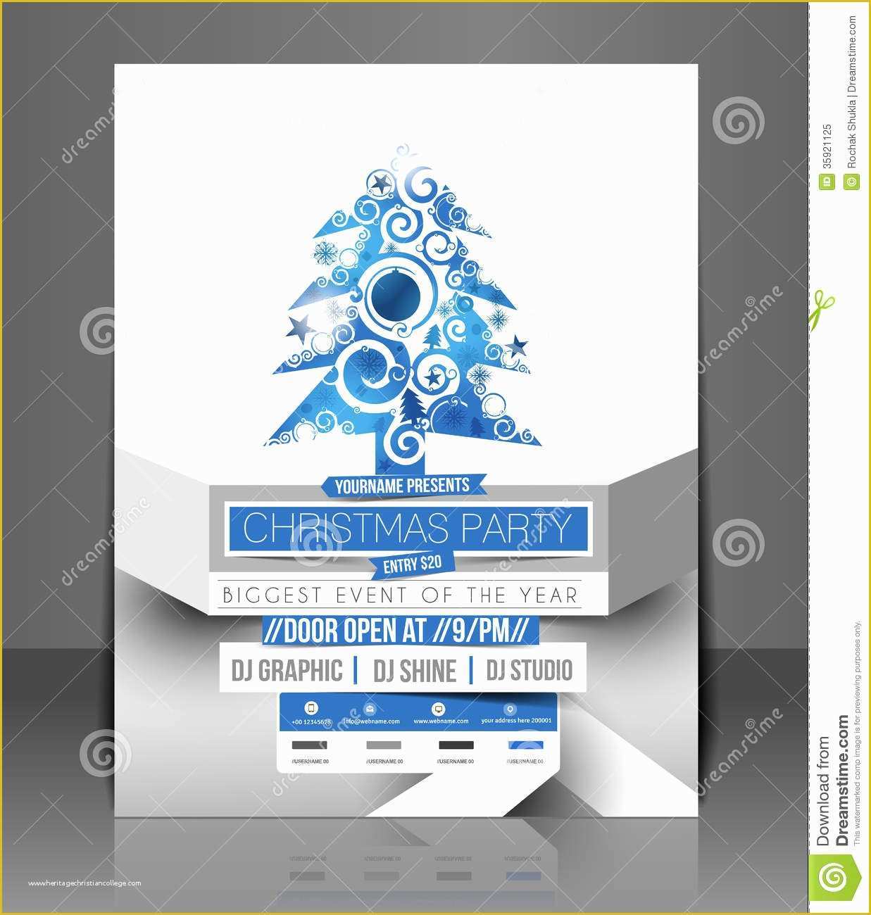 Holiday Party Flyer Template Free Of Christmas Party Flyer Stock Vector Illustration Of