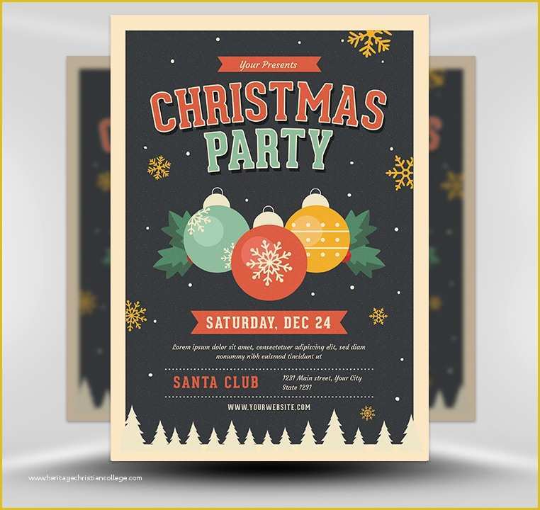 Holiday Party Flyer Template Free Of Jingle Bells Christmas Party Flyer Template Flyerheroes