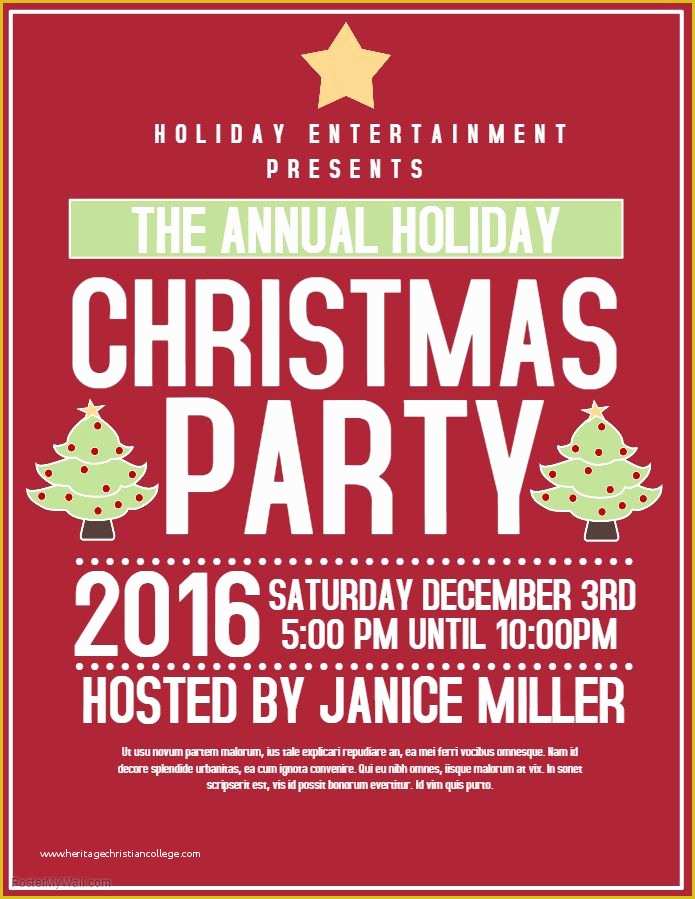 Holiday Party Flyer Template Free Of Red Christmas Party Flyer Template