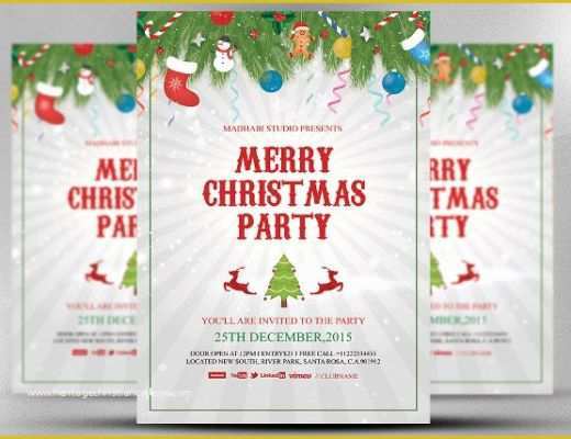 Holiday Party Templates Free Of 20 Christmas Invitation Templates Free Sample Example