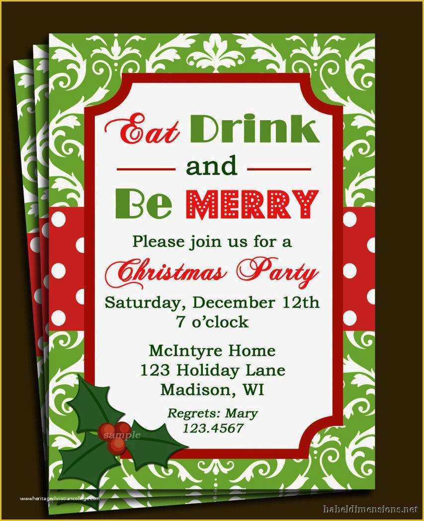 Holiday Party Templates Free Of Christmas Party Invitation Template