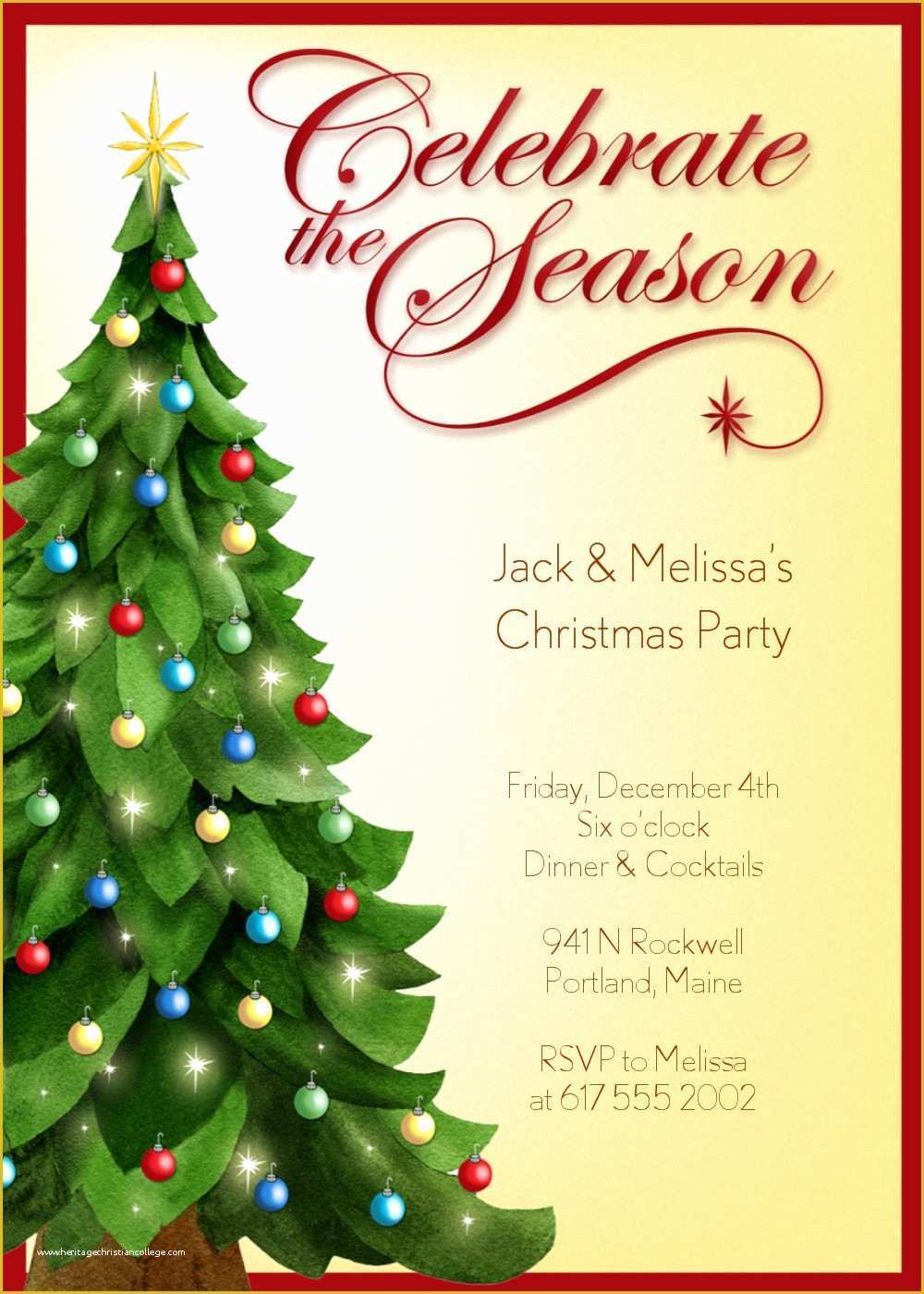 Holiday Party Templates Free Of Christmas Party Invitation Templates Free Word