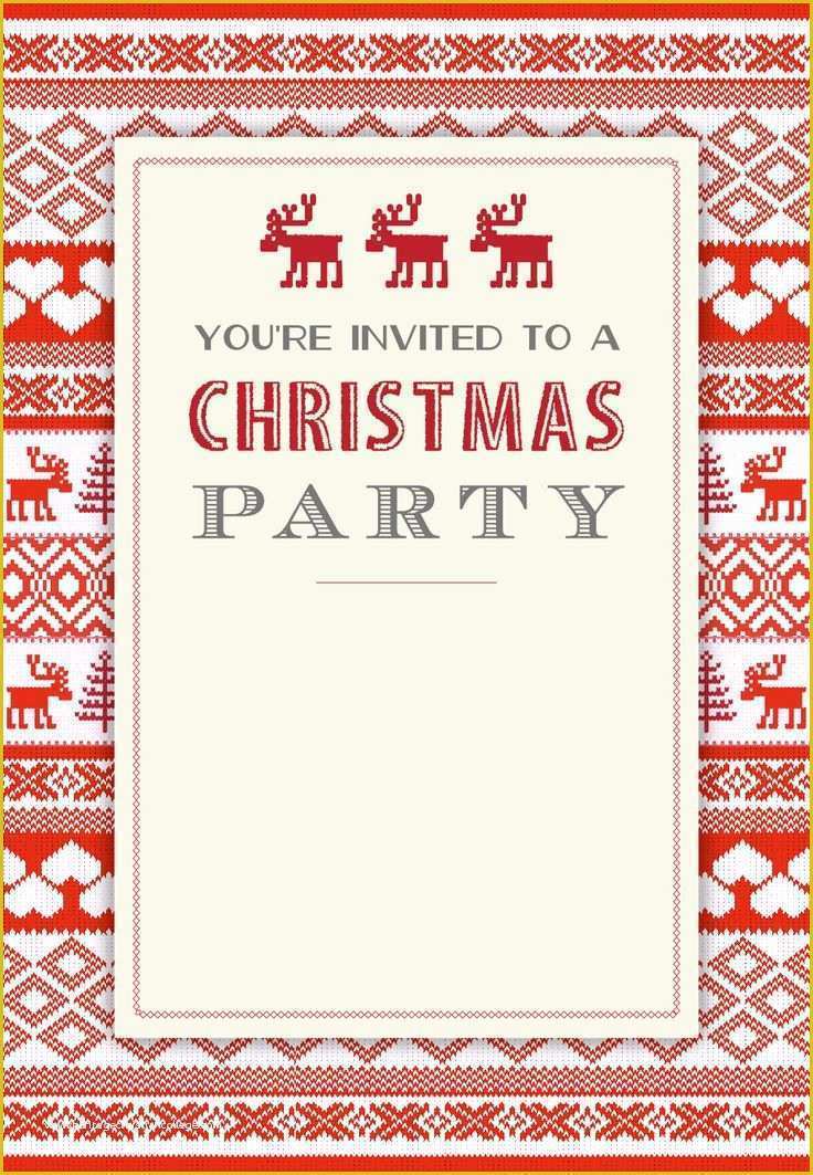 Holiday Party Templates Free Of Sweaters Pattern Free Printable Christmas Invitation