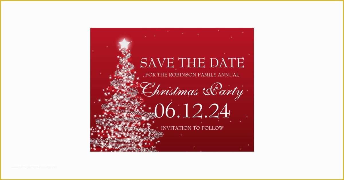 Holiday Save the Date Templates Free Of Elegant Save the Date Christmas Party Red Postcard