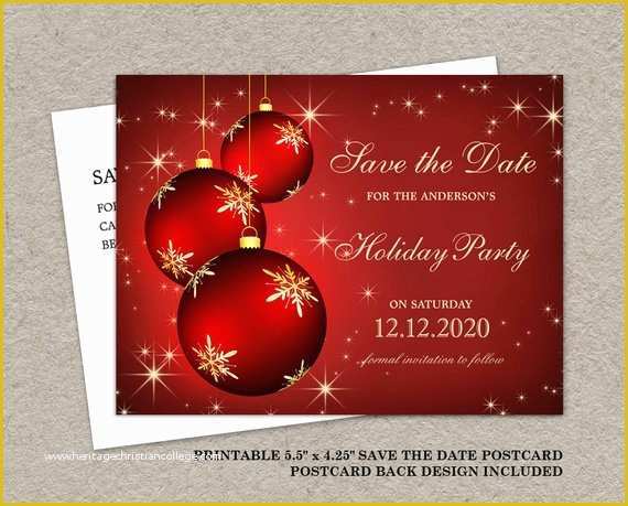 Holiday Save the Date Templates Free Of Items Similar to Christmas Party Invitation Save the Date