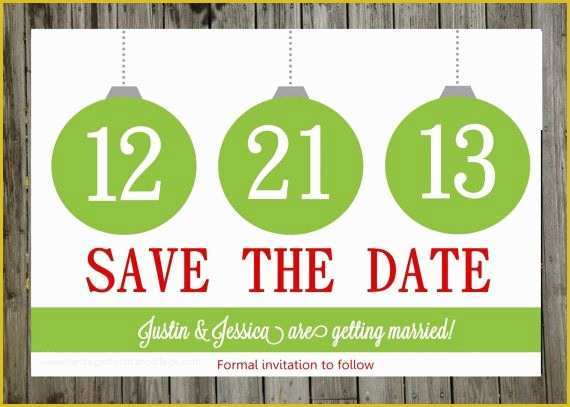 Holiday Save the Date Templates Free Of Save the Date Christmas Wedding Save the by