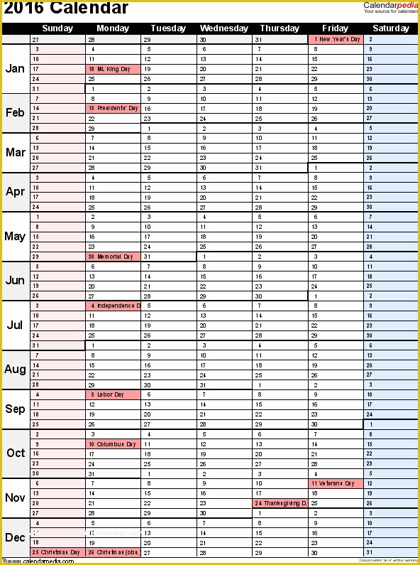 Holiday Schedule Template Free Of Excel Holiday Calendar