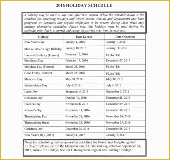 Holiday Schedule Template Free Of Holiday Schedule Template – 15 Free Pdf Documents