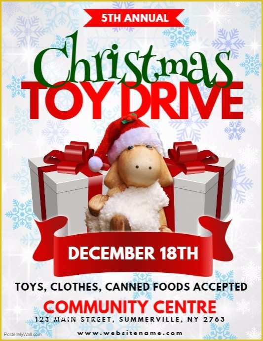 Holiday toy Drive Flyer Template Free Of Christmas toy Drive Flyer Template
