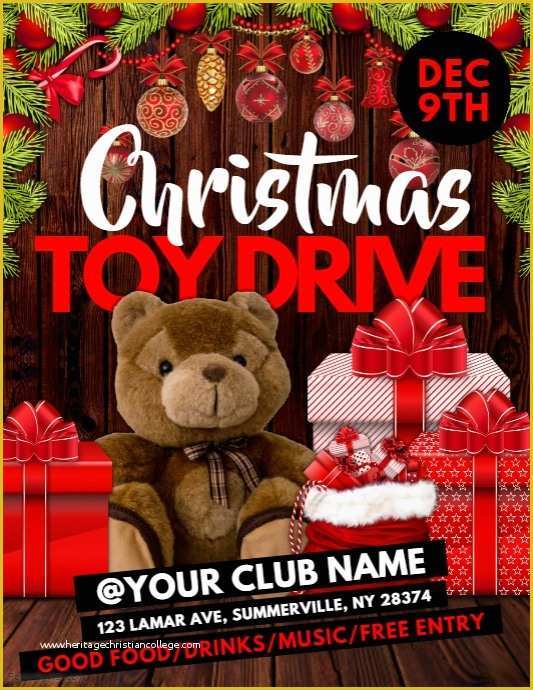 Holiday toy Drive Flyer Template Free Of Christmas toy Drive Flyer Template