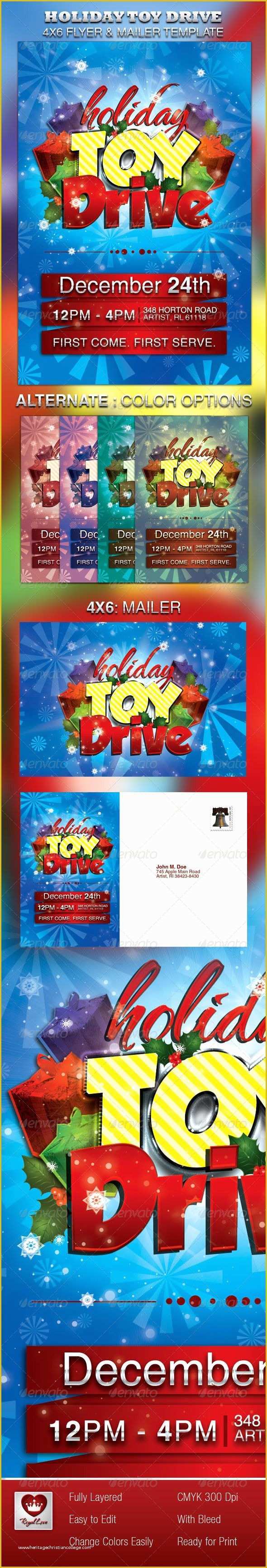 Holiday toy Drive Flyer Template Free Of Holiday toy Drive Flyer & Mailer
