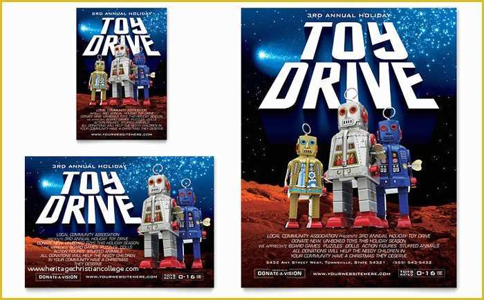 Holiday toy Drive Flyer Template Free Of Holiday toy Drive Fundraiser Flyer & Ad Template Design