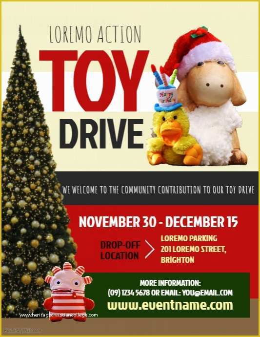 Holiday toy Drive Flyer Template Free Of toy Drive Flyer Template
