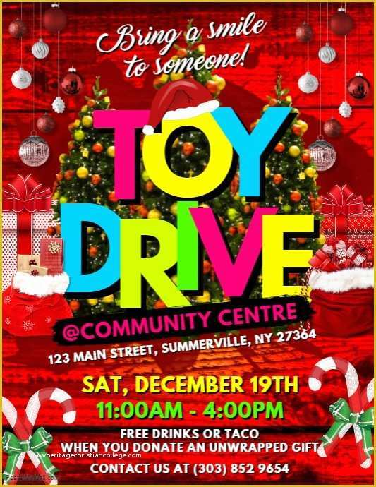 Holiday toy Drive Flyer Template Free Of toy Drive Flyer Template