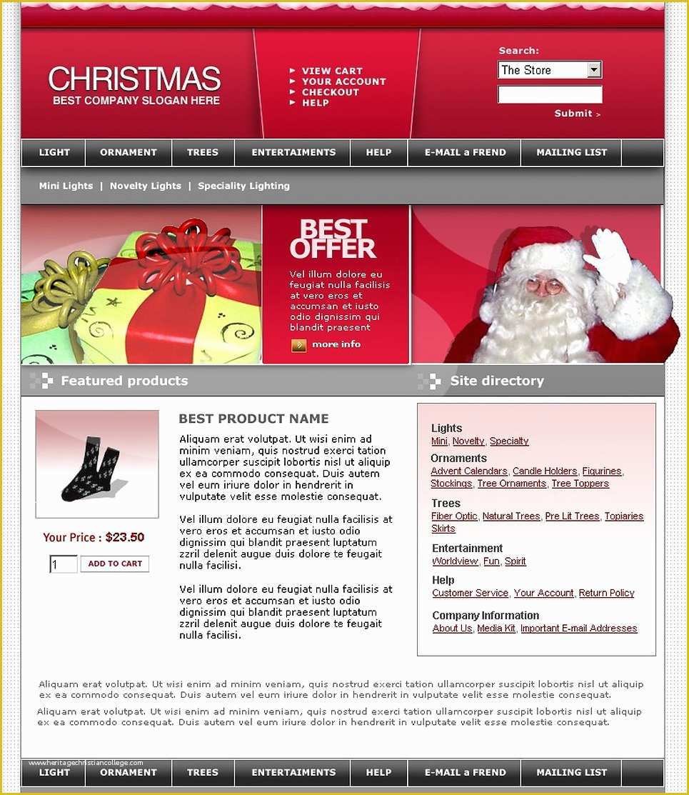 Holiday Website Templates Free Of Christmas Website Template 1617